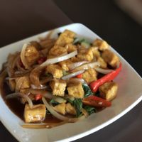 Basil tofu at Sticky Rice Thai Food in Central Singapore