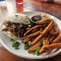 Bao burger with seitan at Kuchnia PoWolność in Poznan
