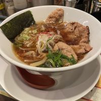 Vegan soy sauce ramen with char-siu  at Kyushu Jangara Ramen - Ginza in Tokyo