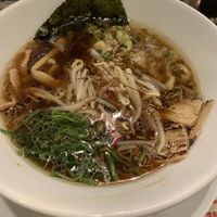 The soy sauce broth ramen  at Kyushu Jangara Ramen - Ginza in Tokyo