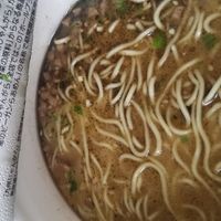 vegan instant ramen after adding water at Kyushu Jangara Ramen - Ginza in Tokyo
