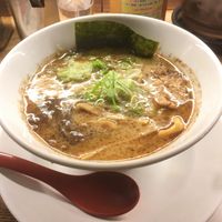 Vegan Kumamoto ramen - Tonkotsu-style with Burnt Garlic oil at Kyushu Jangara Ramen - Akasaka in Tokyo
