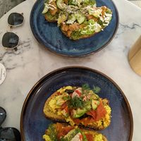 The bread was thick and toppings high, so very filling at Plant B in Antwerpen
