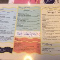 menu at Plant B in Antwerpen