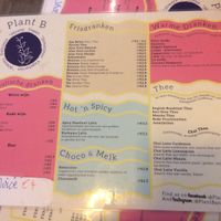 menu at Plant B in Antwerpen