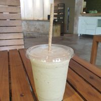 Banana oat mylk cold coffee 😋 at Cafe de Paris in Nosara