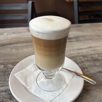 Oat milk latte $7  at The Food and Art Cafe in Whitby