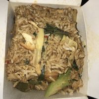 Red Curry fried rice with tofu, no egg, no mushrooms. Spice level 5 (not spicy )  at Hạ Long Bay in Madison