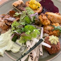 Selection of salads and dishes  at DaTerra - Foz do Douro in Porto