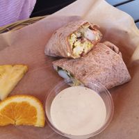 Southwestern breakfast burrito at Herbivores in Kailua Kona