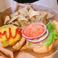 taro burger  at Herbivores in Kailua Kona