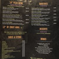 Menu  at Herbivores in Kailua Kona