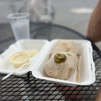Jackfruit & black bean burrito   at Herbivores in Kailua Kona