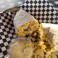 Southwest breakfast burrito. Spicy but delicious   at Herbivores in Kailua Kona
