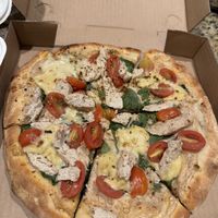 Chicken Alfredo pizza  at Herbivores in Kailua Kona