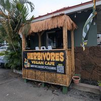 Outside the restaurant at Herbivores in Kailua Kona