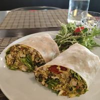 Scrambled tofu wrap at Goodsouls Kitchen in Chiang Mai