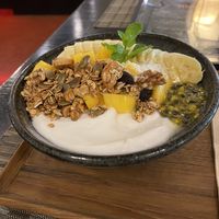 Coconut yogurt, housemaid granola and fresh fruit  at Goodsouls Kitchen in Chiang Mai