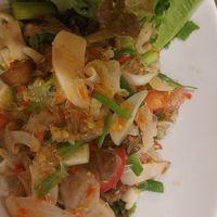 Mushroom balls and glass noodle salad at Goodsouls Kitchen in Chiang Mai