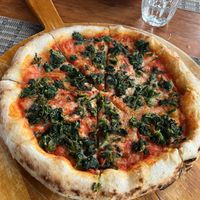 Pizza with spinach   at Goodsouls Kitchen in Chiang Mai
