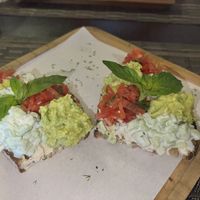 Avocado cashew cream cheese crostini  at Goodsouls Kitchen in Chiang Mai