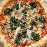 Mushroom pesto pizza, takeaway (225 THB)  at Goodsouls Kitchen in Chiang Mai