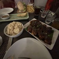 Teriyaki tempeh with brown ricee  at Goodsouls Kitchen in Chiang Mai