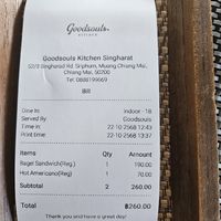 Bill at Goodsouls Kitchen in Chiang Mai