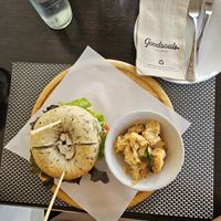 Meal - Bagel with a side potato salad at Goodsouls Kitchen in Chiang Mai