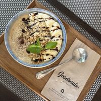 Peanut butter smoothie bowl  at Goodsouls Kitchen in Chiang Mai