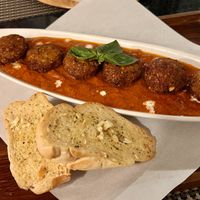 Falafel in tomato sauce with garlic bread   at Goodsouls Kitchen in Chiang Mai