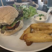 Beetroot and Chickpea Burger  at Goodsouls Kitchen in Chiang Mai