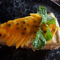 Passion fruit vegan cheesecake! at Goodsouls Kitchen in Chiang Mai