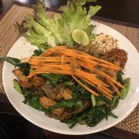 Drunken noodles with tofu added  at Goodsouls Kitchen in Chiang Mai