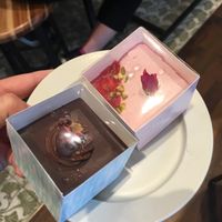 Strawberry and chocolate cakes. at Alfred Tea Room - Shinjuku in Tokyo