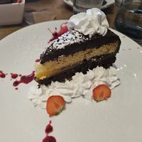 Vegan chocolate orange cake at Basilico in Oranmore