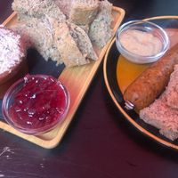 Walnut paté and Le Seitanist sausage at Het Strand - The Strand in Leuven