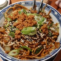 Dan noodles with mustard crumble (mustard seeds) #Veganuary at Het Strand - The Strand in Leuven