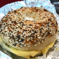 Vegan bagel  at Bagels Etc in Seattle