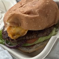 fried egg burger. added pickles (no uncharge to add pickles!)  at Grounded for Life Cafe in Clinton