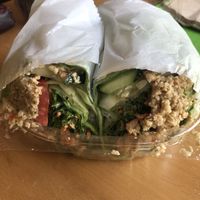 Chunky chick’n wrap  at Grounded for Life Cafe in Clinton