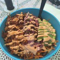 Seitan lovers bowl at Grounded for Life Cafe in Clinton