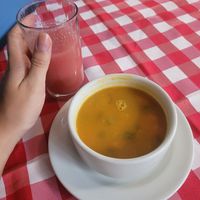 soup and juice at El Arbol de la Vida - Maybe closed in Medellin