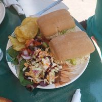 Avocado, hummus and vegan cheese with gluten free roll at Sundowners in Exmouth