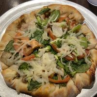 Veggie pizza with vegan cheese  at Pretzel and Pizza Creations in Hagerstown