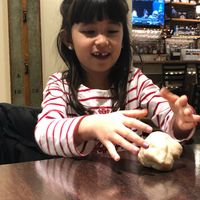 Playing with some dough  at Pretzel and Pizza Creations in Hagerstown