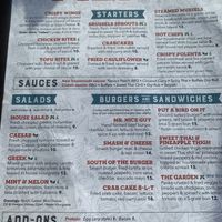 Clearly labeled menu  at The Social Bar + Kitchen in New London