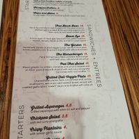 Vegan menu at The Social Bar + Kitchen in New London