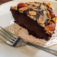 Vegan chocolate cake at The Falafelist in Chiang Mai