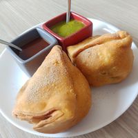 Huge wonderful veg samosa at Kalimera India in Limassol